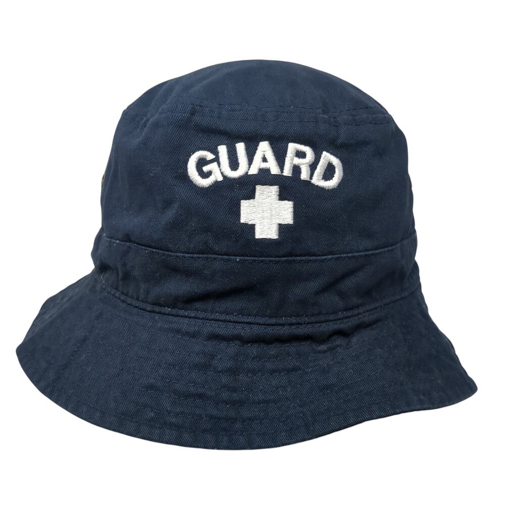 Lifeguard Bucket Hat Solid Blue Medium Embroidered Vent Holes Outdoor
